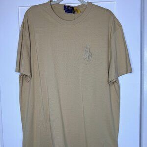 Men's Polo Ralph Lauren BIG PONY T-Shirt Beige Size Large Brand New